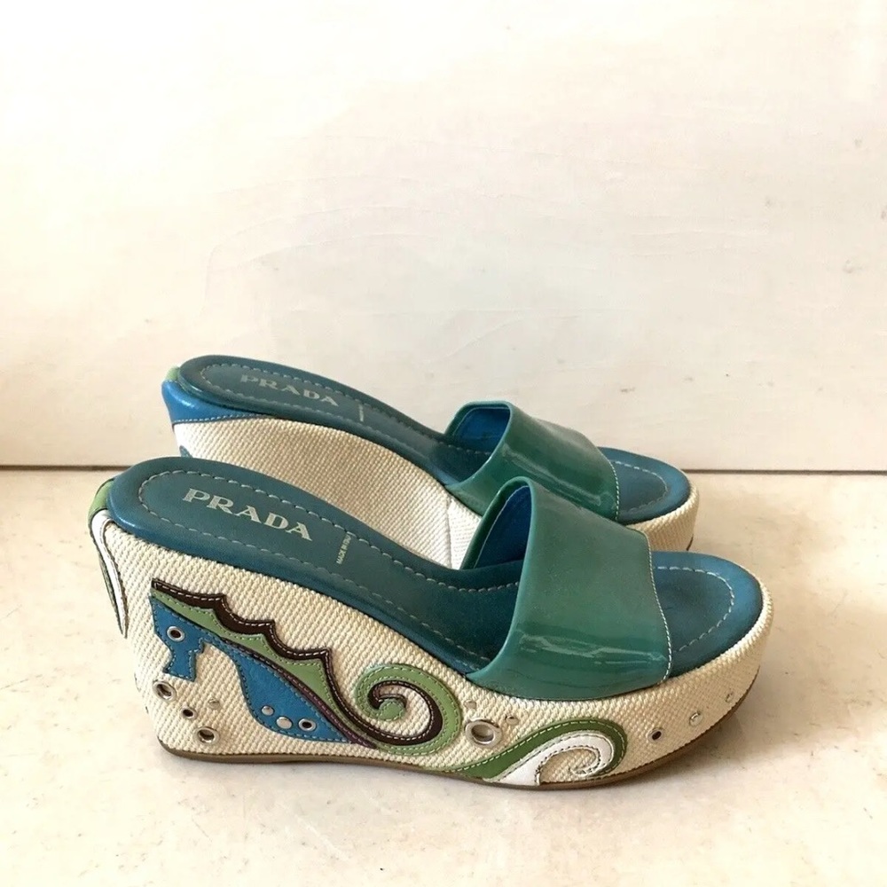 vintage mermaid core prada platform sandal heels